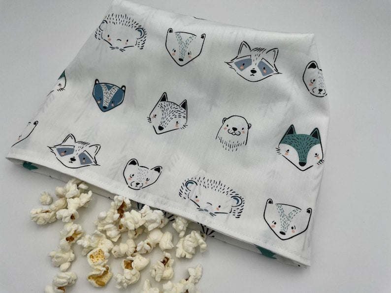 Animal Reusable Microwave Popcorn Bag for Popcorn Snacks