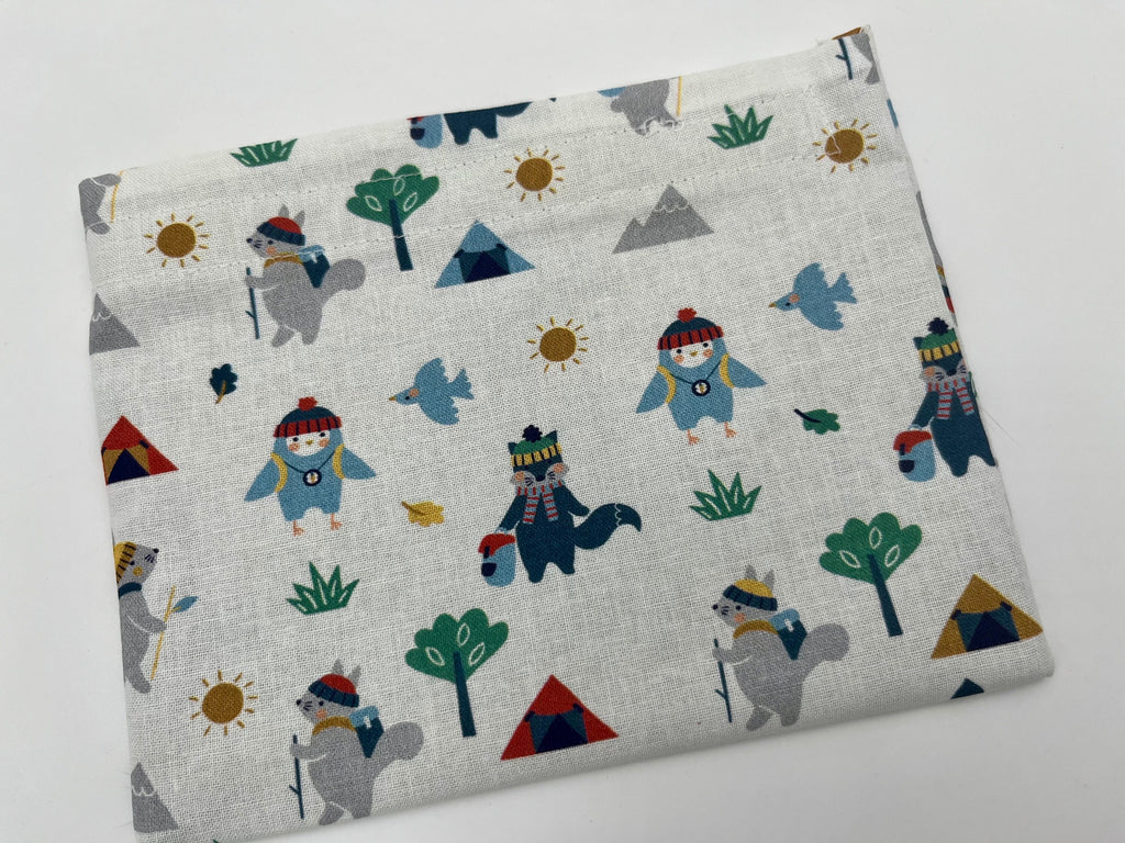 Reusable Snack Bag, Reusable Baggie, Animal Snack Bag, Fabric Snack Bag, Reusable Fabric Snack Bag - Animals Hiking