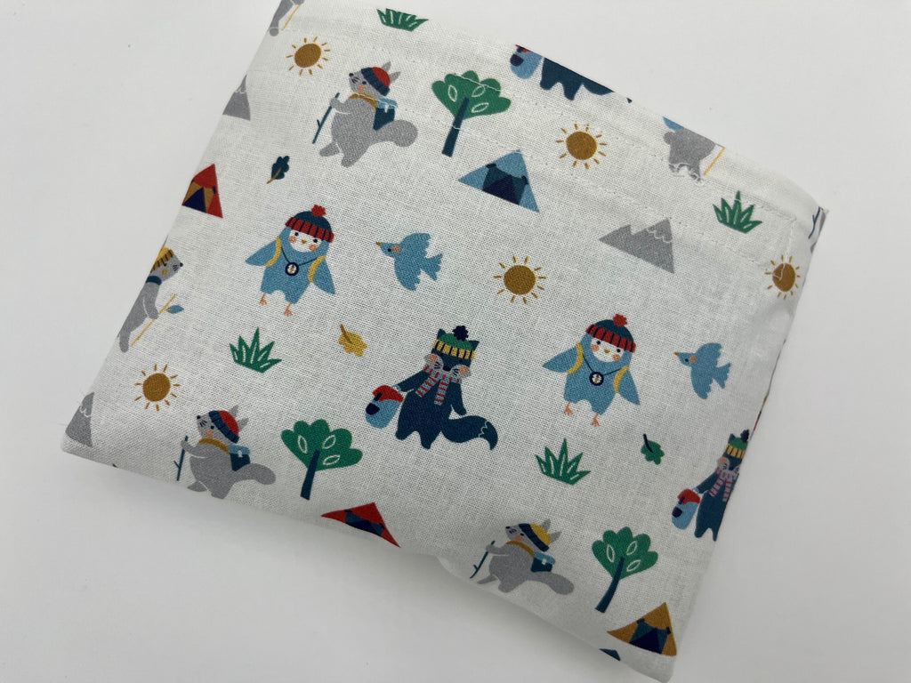 Reusable Snack Bag, Reusable Baggie, Animal Snack Bag, Fabric Snack Bag, Reusable Fabric Snack Bag - Animals Hiking