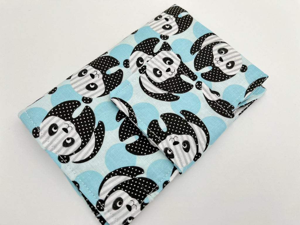 Privacy Pouch, Tampon Case, Sanitary Pad Case, Pad Pouch, Tampon Bag, Tampon Cozy, Tampon Holder - Panda Bears Blue