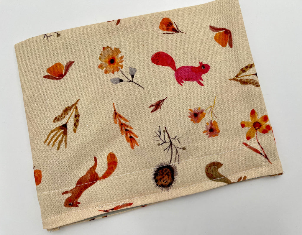 Reusable Snack Bag, Reusable Baggie, Animal Snack Bag, Fabric Snack Bag, Reusable Fabric Snack Bag - Autumn Squirrels