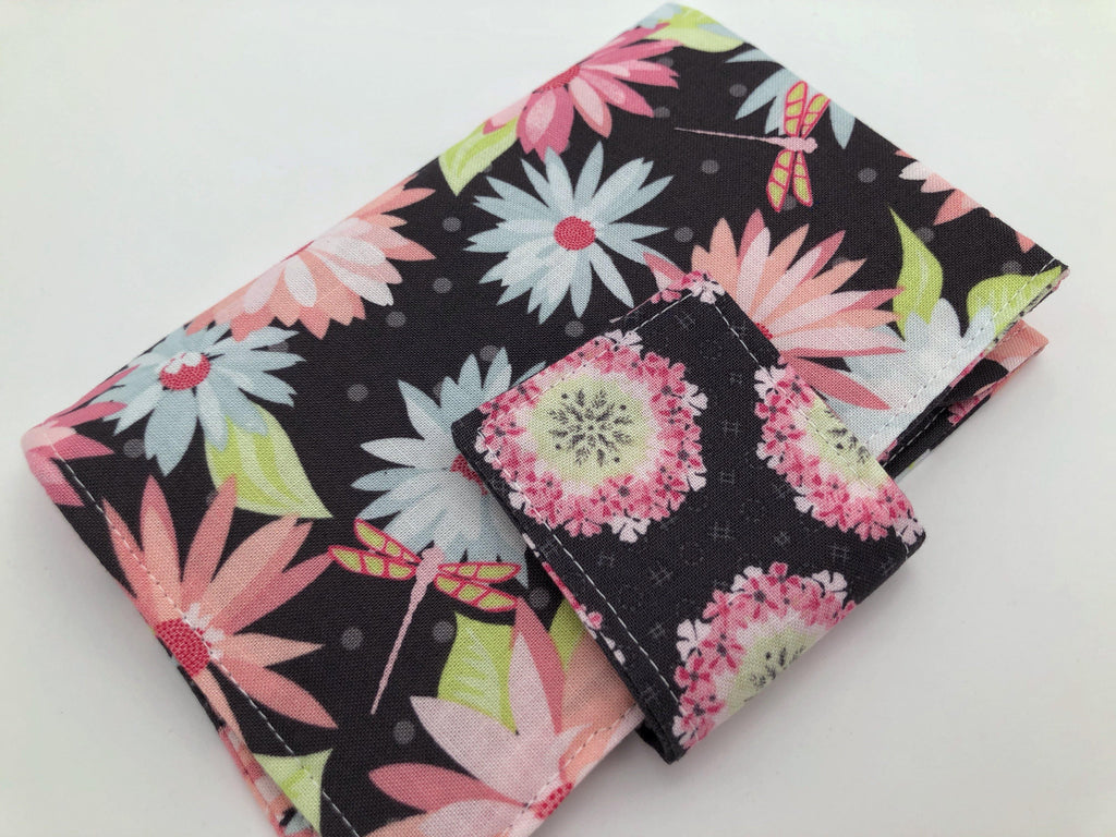 Daisy Tampon Case, Shark Week Bag, Sanitary Pad Privacy Pouch, Gray Floral - EcoHip Custom Designs