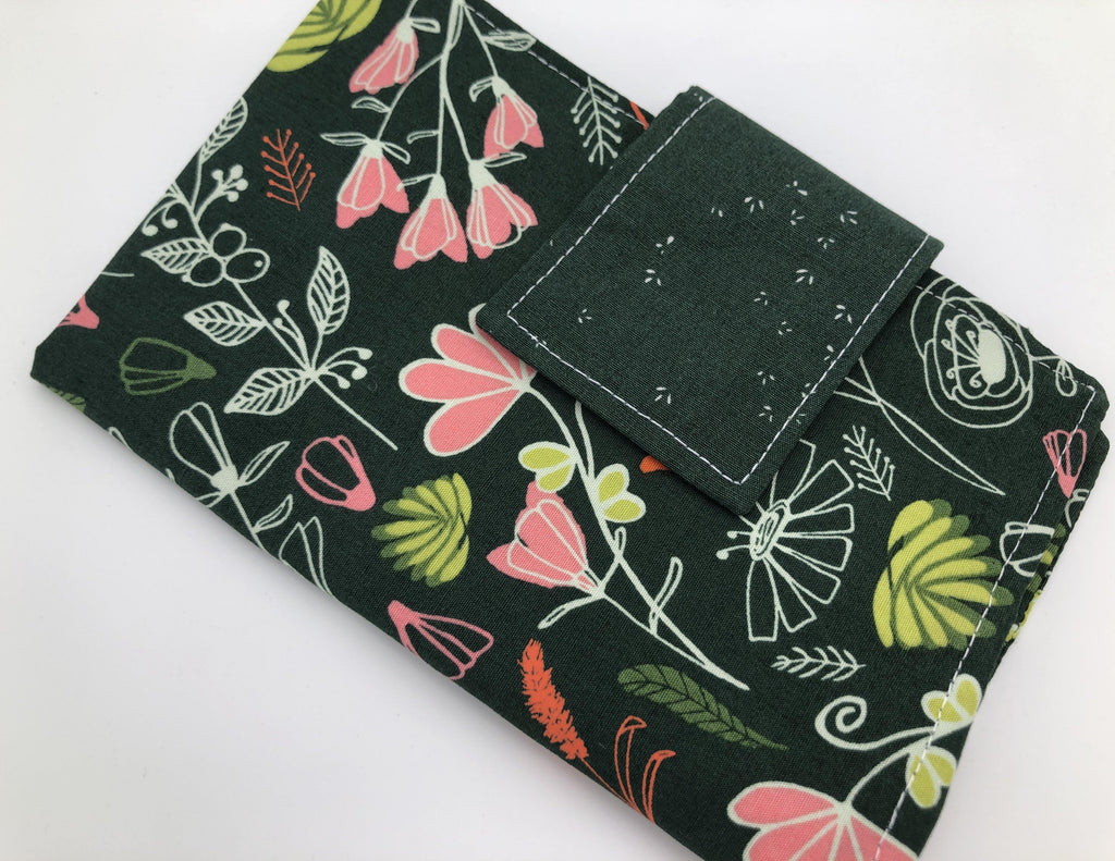 Forest Green Time of the Month Case, Travel Tampon Wallet, Sanitary Pad Pouch - EcoHip Custom Designs