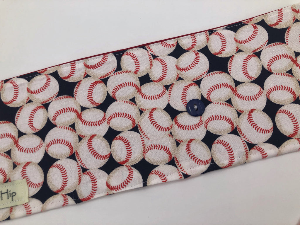 Baseball Crayon Roll, Sports Fan Crayon Caddy, Travel Toy, Baseball Fan - EcoHip Custom Designs