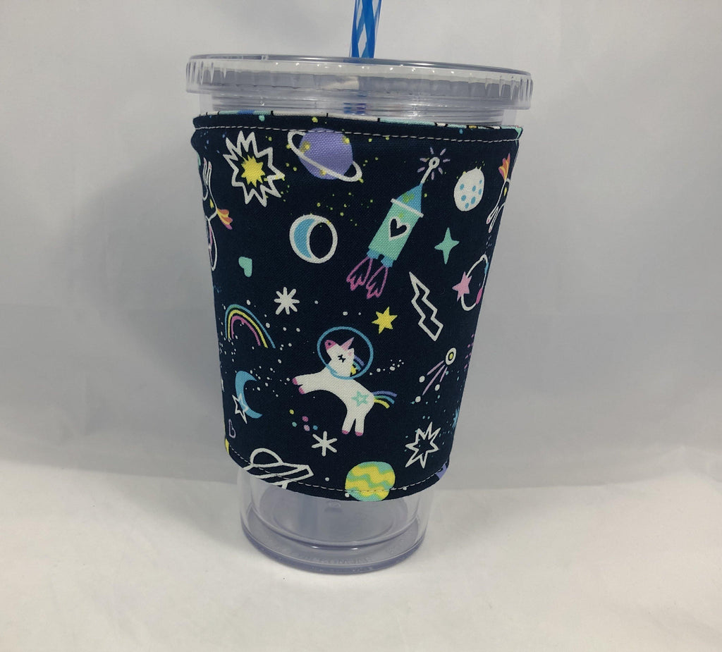 Catirorn Reversible Coffee Cozy, Unicorn Insulated Hot Drink Sleeve, Coffee Lovers - EcoHip Custom Designs