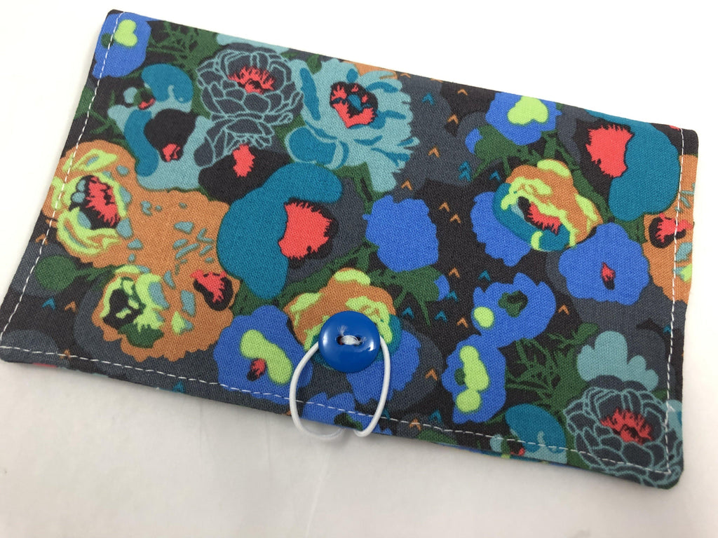 Green Duplicate Checkbook Cover, Posies Check Book Wallet, Women's Checkbook - EcoHip Custom Designs