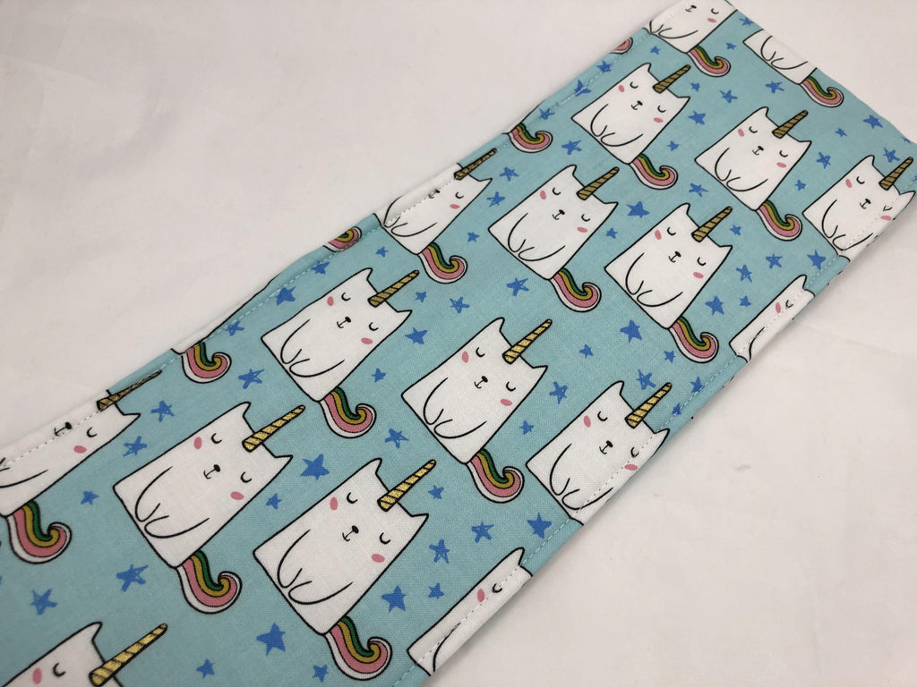 Curling Iron Holder, Flat Iron Case, Travel Sleeve, Iron Cover, Caticorn, Blue - EcoHip Custom Designs