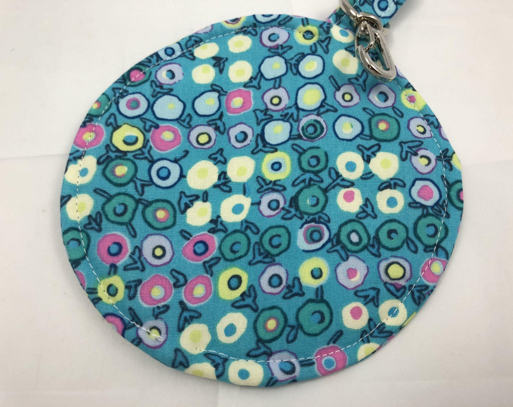 Ear Bud Case, Pacifier Pouch, Air Pod Case, Lens Cap Holder, Aqua Blue - EcoHip Custom Designs