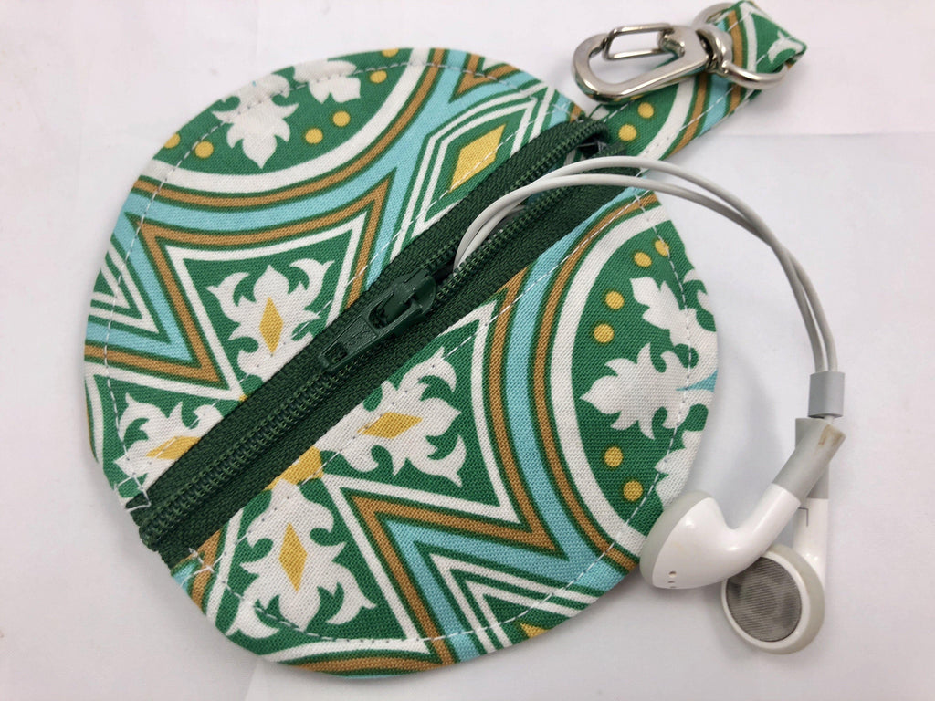 Green Ear Bud Case, Air Pod Zipper Pouch, Pacifier Cozy - EcoHip Custom Designs