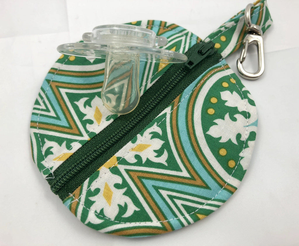 Green Ear Bud Case, Air Pod Zipper Pouch, Pacifier Cozy - EcoHip Custom Designs