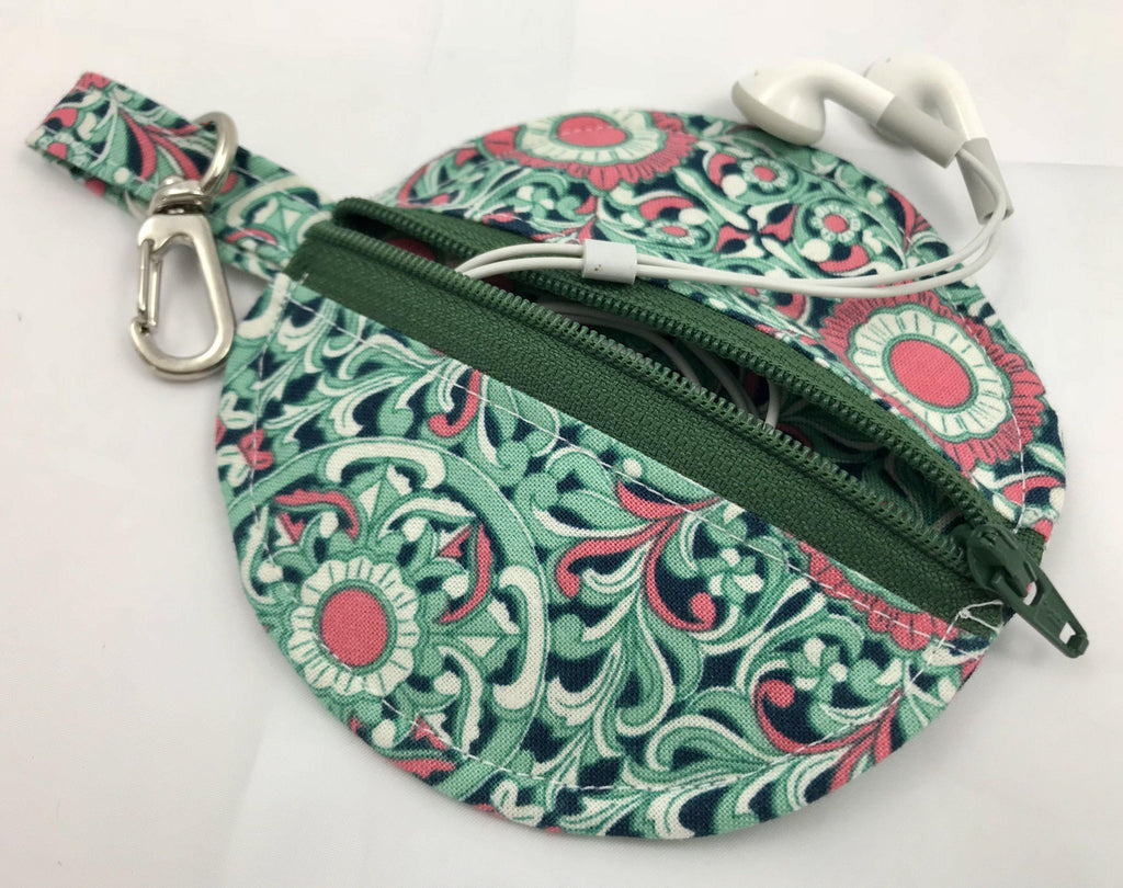 Green Earbud Pouch , Air Pod Case, Lip Balm Pouch - EcoHip Custom Designs