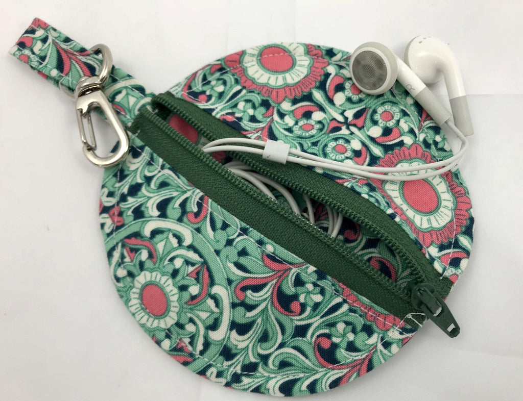 Green Earbud Pouch , Air Pod Case, Lip Balm Pouch - EcoHip Custom Designs