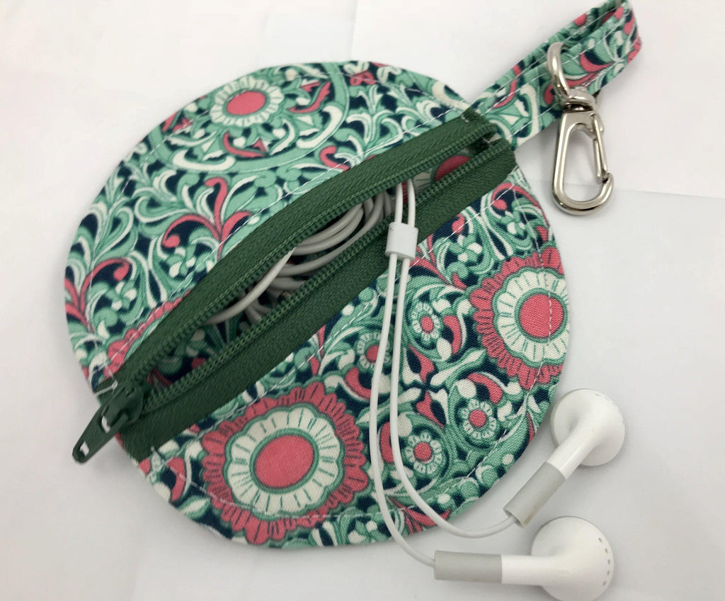 Green Earbud Pouch , Air Pod Case, Lip Balm Pouch - EcoHip Custom Designs