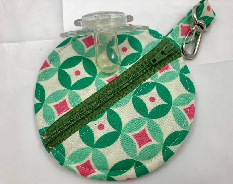 Green Earpod Case, Ear Pod Pouch, Lens Cap Holder, Tiny Zipper Pouch - EcoHip Custom Designs