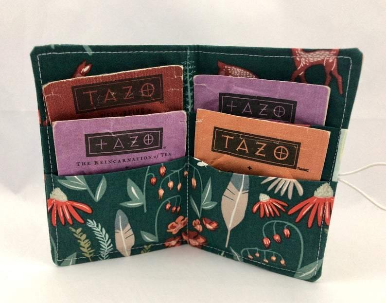 Green Grass, Travel Tea Bag Organizer, Small Women's Wallet, Card Holder - EcoHip Custom Designs