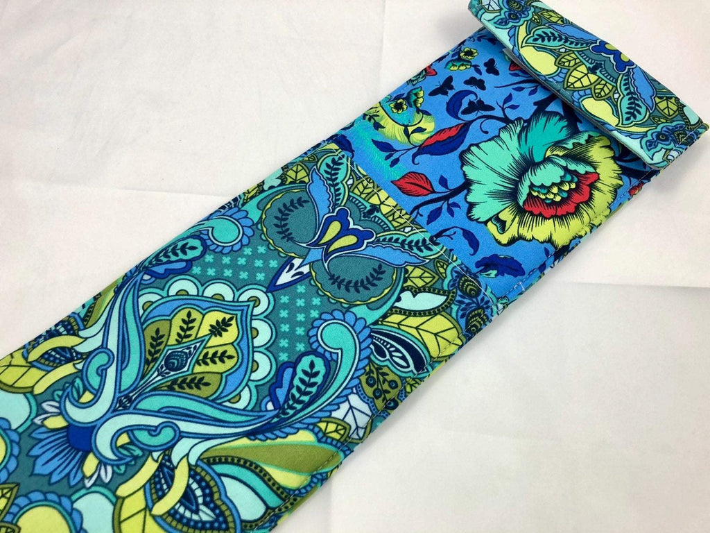 Blue Flat Iron Holder, Owl Curling Iron Cover, Travel Flat Iron Bag - EcoHip Custom Designs