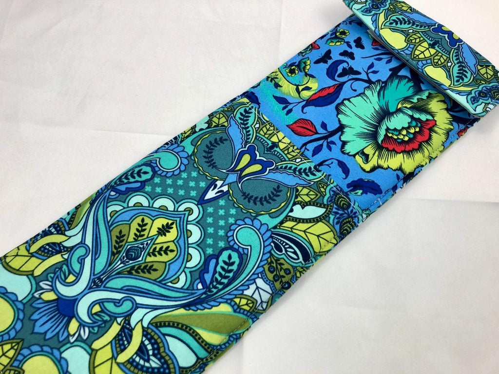 Blue Flat Iron Holder, Owl Curling Iron Cover, Travel Flat Iron Bag - EcoHip Custom Designs