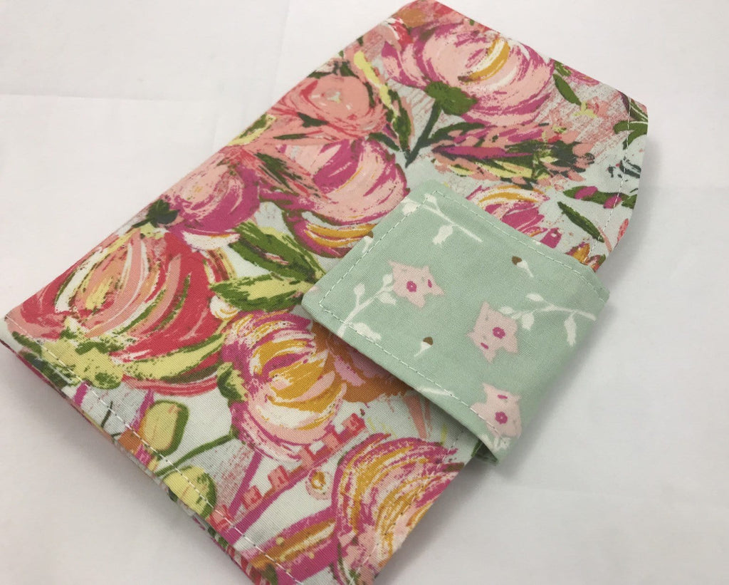 Pink Tampon Case, Green Floral Sanitary Pad Pouch, Time of the Month Holder - EcoHip Custom Designs