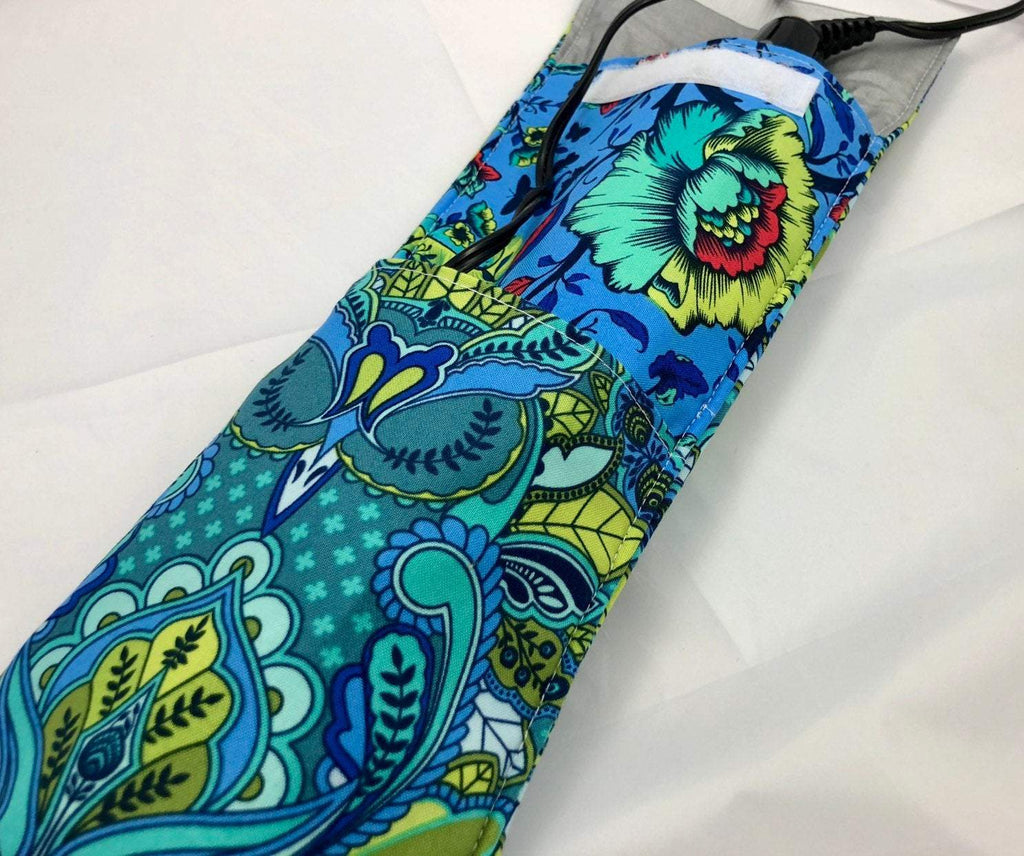 Blue Flat Iron Holder, Owl Curling Iron Cover, Travel Flat Iron Bag - EcoHip Custom Designs