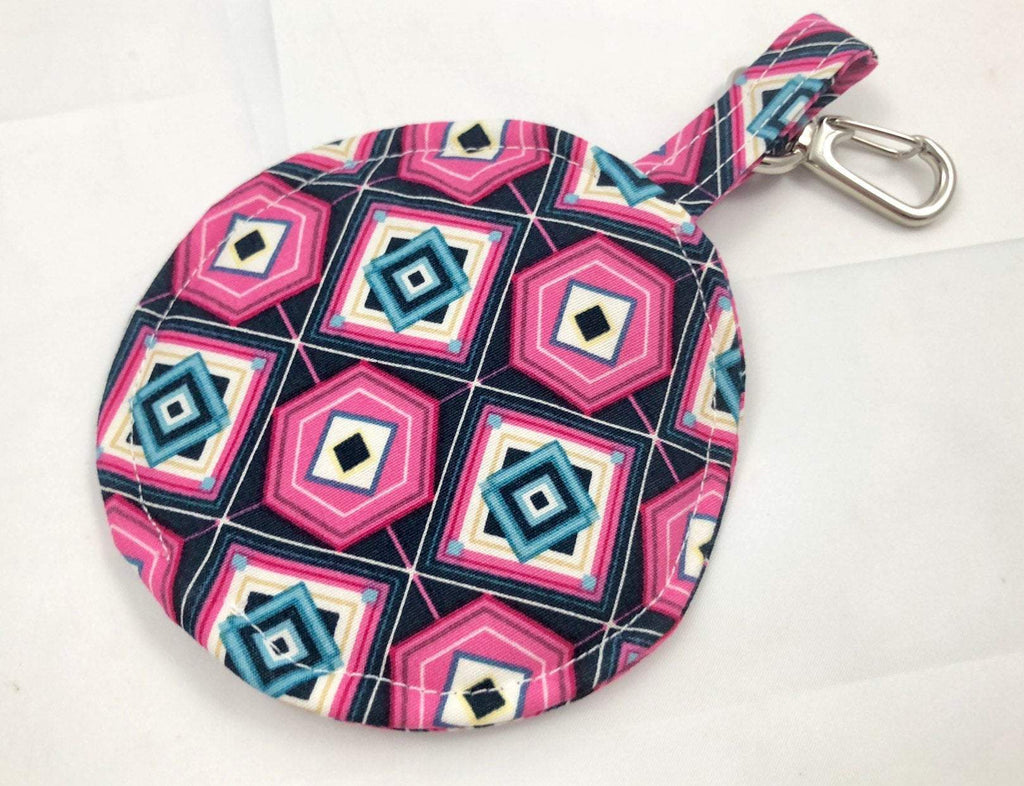 Black Pacifier Pouch, Pink Ear Pod Case, Small Zipper Coin Purse - EcoHip Custom Designs