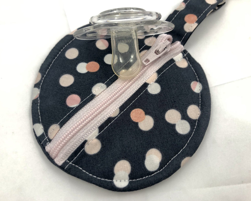 Gray Airpod Pouch, Polka Dot Ear Pod Case, Pink Headphone Cozy - EcoHip Custom Designs