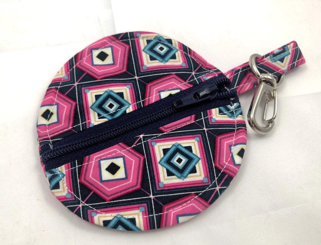 Black Pacifier Pouch, Pink Ear Pod Case, Small Zipper Coin Purse - EcoHip Custom Designs