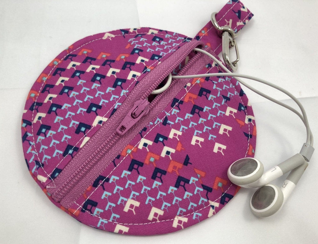 Raspberry Headphone Case, Bluetooth Bag, Ear Pod Pouch - EcoHip Custom Designs