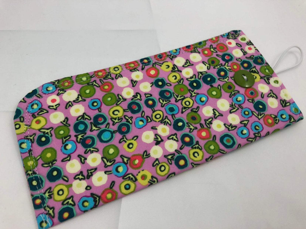 Pink Sunglass Cover, Padded Eye Glasses Pouch, Polka Dot Reading Glasses Sleeve - EcoHip Custom Designs