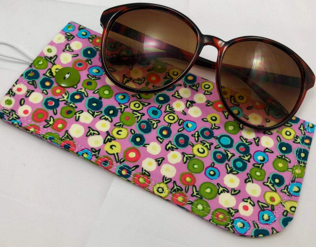 Pink Sunglass Cover, Padded Eye Glasses Pouch, Polka Dot Reading Glasses Sleeve - EcoHip Custom Designs