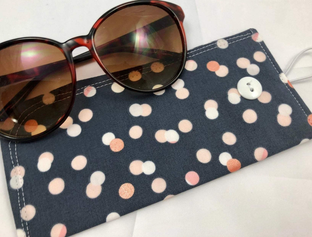 Fabric Eyeglass Case, Soft Sunglasses Case, Eye Glasses Sleeve, Eyeglass Pouch, Reading Glasses Case, Glasses Holder - Sparkler Chads Pink