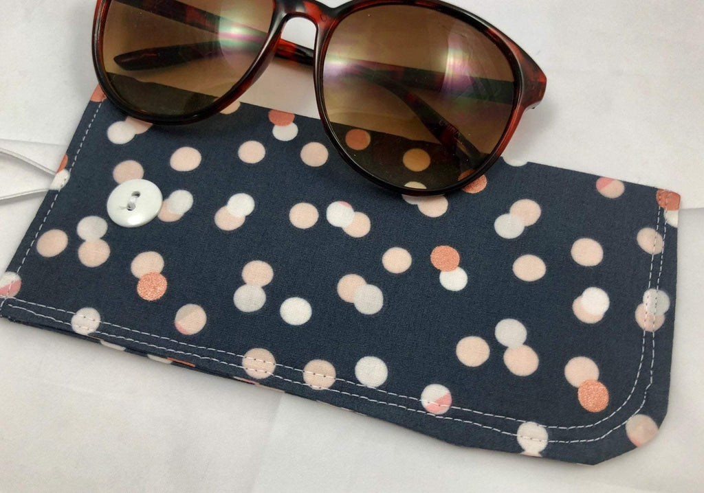 Fabric Eyeglass Case, Soft Sunglasses Case, Eye Glasses Sleeve, Eyeglass Pouch, Reading Glasses Case, Glasses Holder - Sparkler Chads Pink