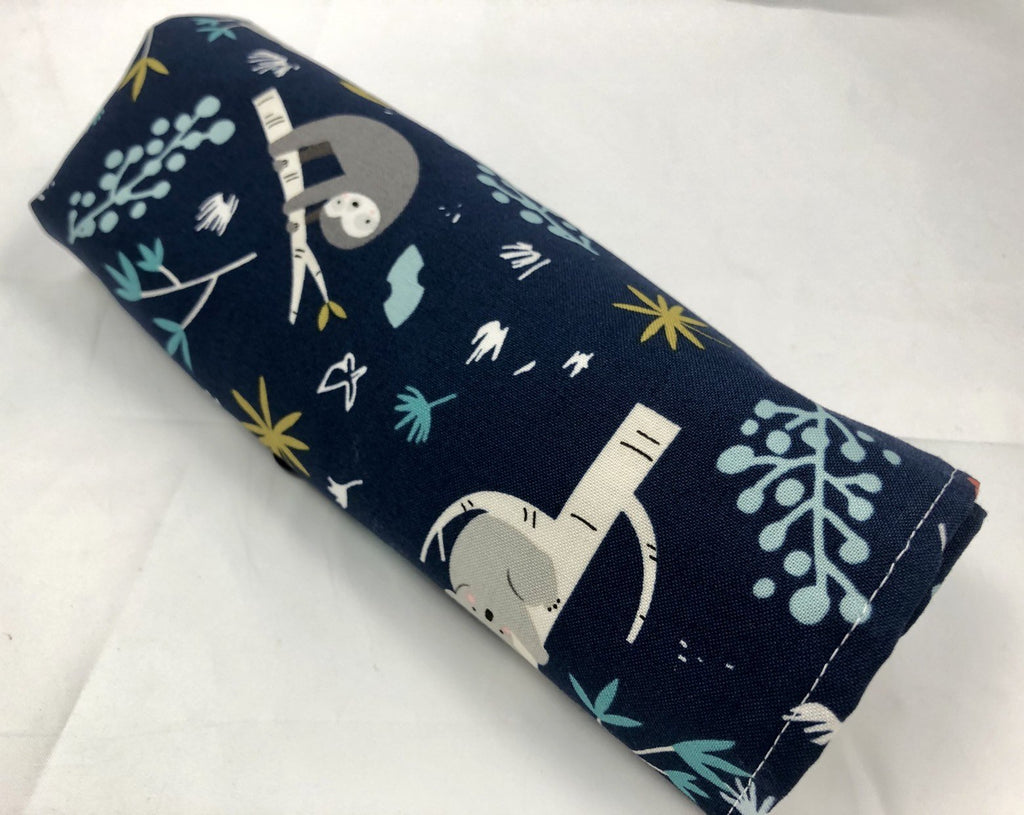 Koala Bear Makeup Brush Holder, Blue Travel Make Up Brush Roll, Sloth Bag - EcoHip Custom Designs