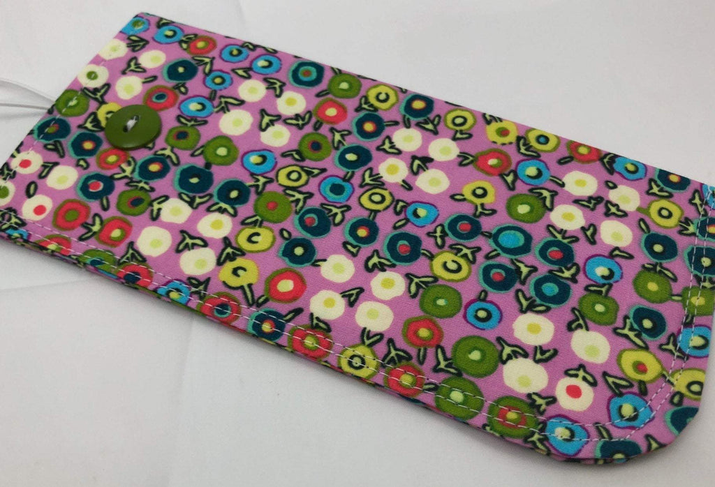 Pink Sunglass Cover, Padded Eye Glasses Pouch, Polka Dot Reading Glasses Sleeve - EcoHip Custom Designs