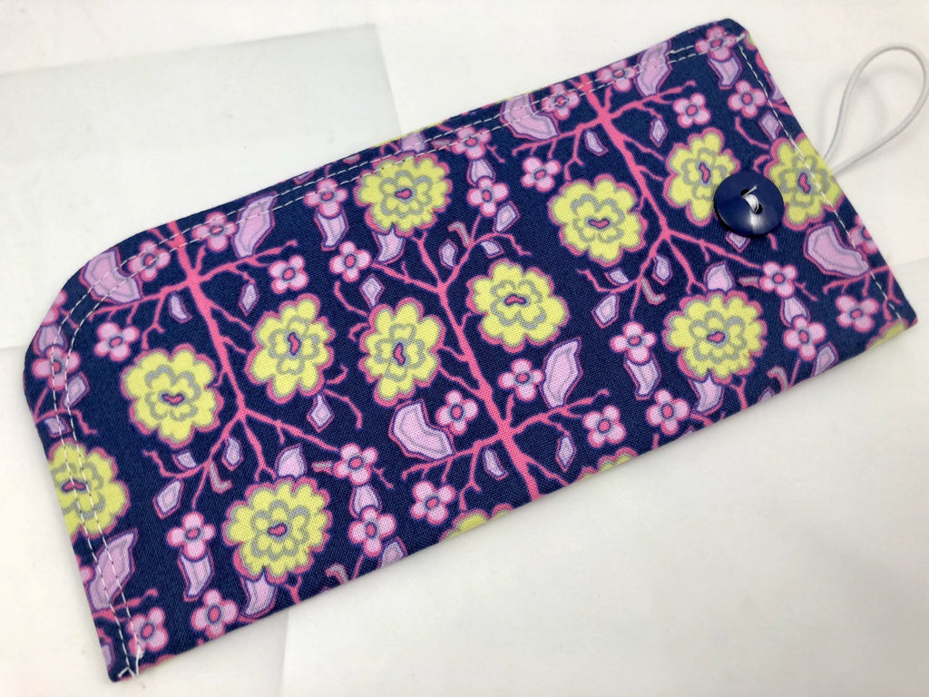 Dark Blue Sunglasses Cover, Soft Reading Glasses Case, Padded Eyeglasses Holder - EcoHip Custom Designs