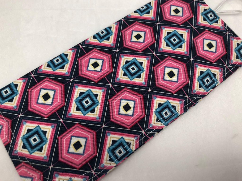 Pink, Blue, Black Eye Glasses Cover, Sunglass Pouch, Handmade Reading Glass Case - EcoHip Custom Designs