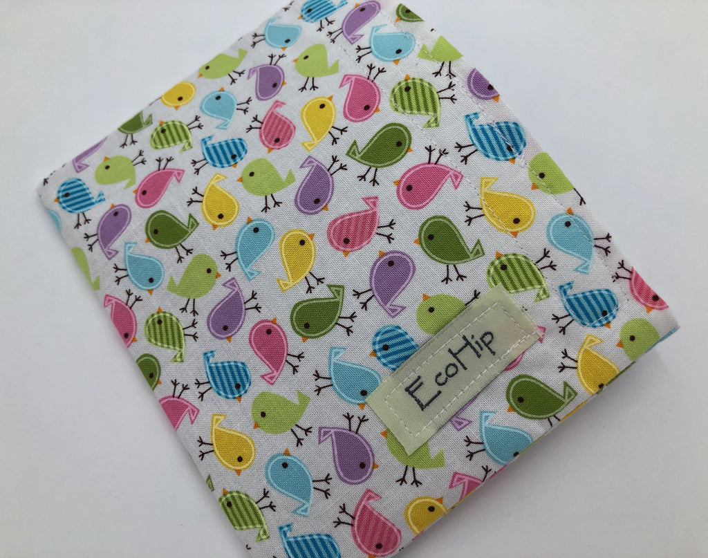 Birds Snack Bag, Girl's Reusable Snack Baggie, Eco-Friendly School Lunch - EcoHip Custom Designs