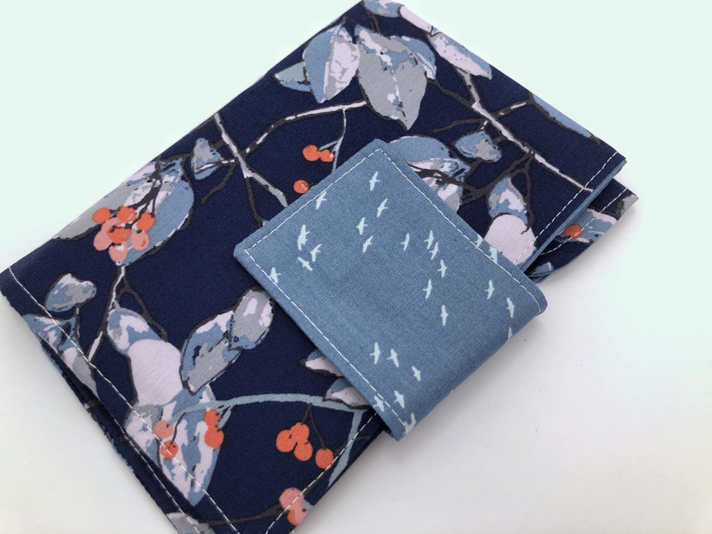 Blue Sanitary Pad Pouch, Tree Branch Tampon Wallet Case, Time of the Month Bag - EcoHip Custom Designs