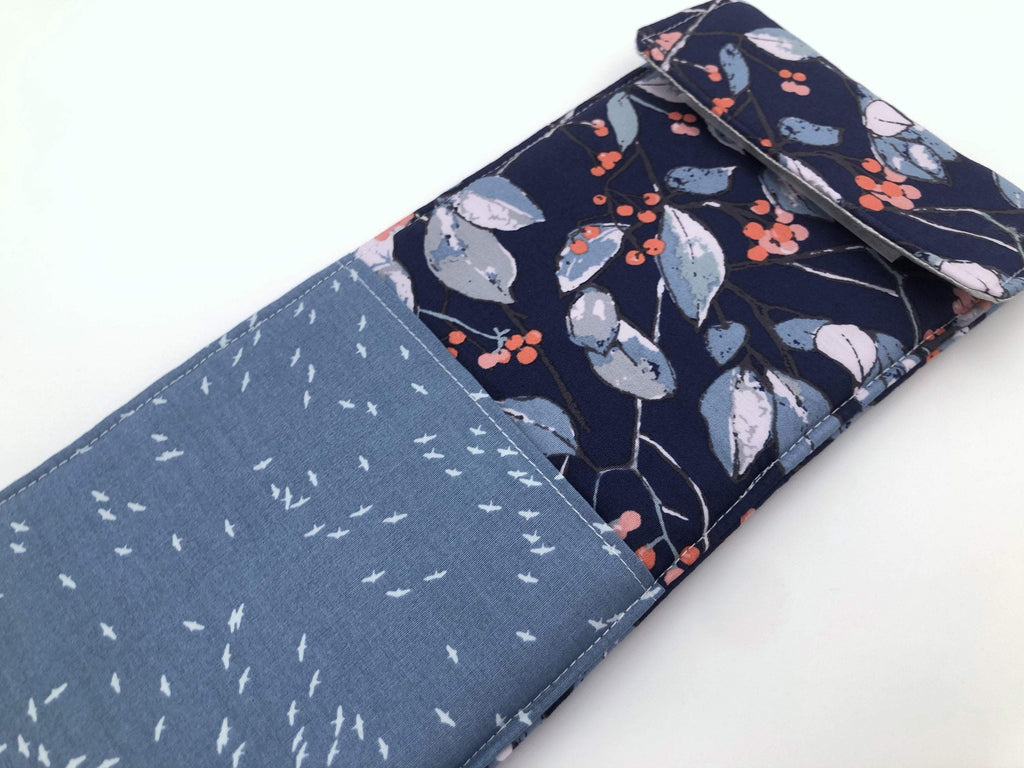 Blue Curling Wand Case, Blue Flat Iron Holder, Travel Iron Sleeve - EcoHip Custom Designs