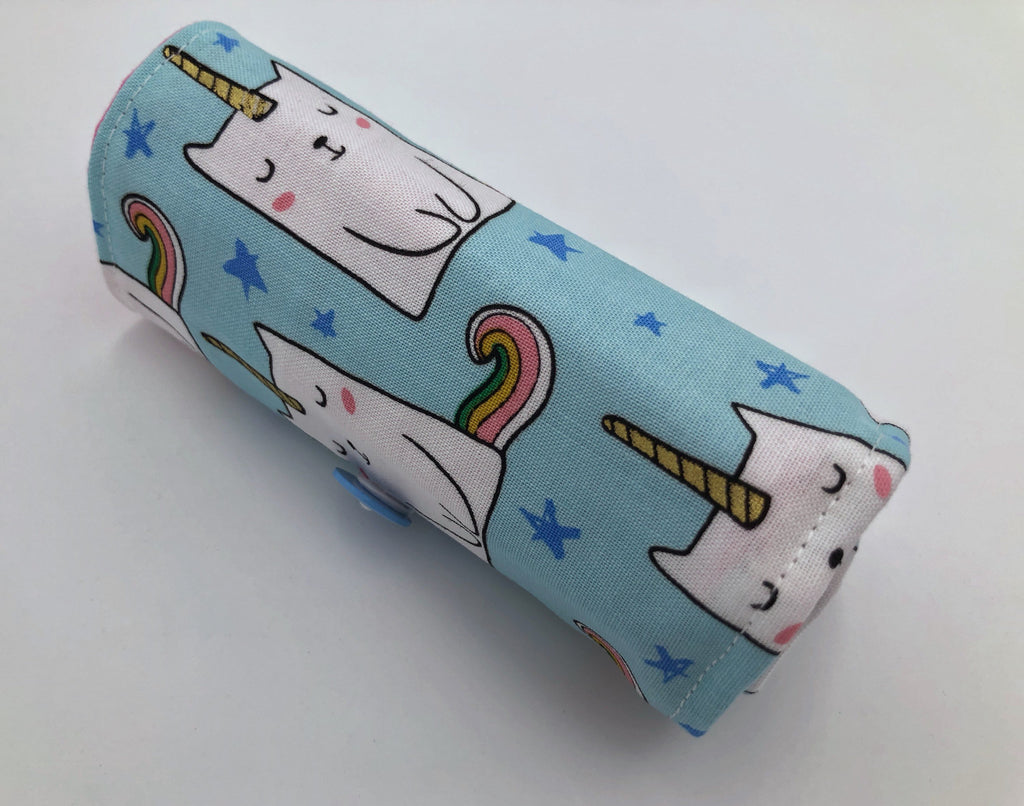 Caticorn Crayon Roll. Unicorn Crayon Bag, Travel Kitty Cat Crayon Toy for Toddlers - EcoHip Custom Designs