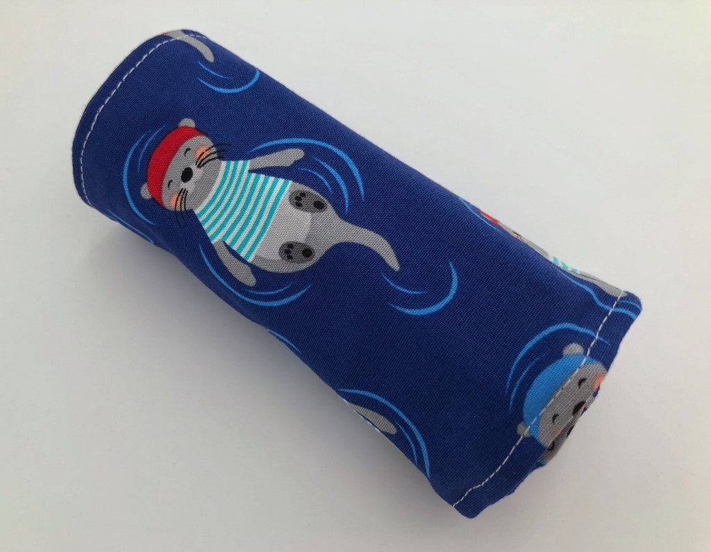 Sea Otter Crayon Roll, Travel Crayon Case Toy, Blue Crayon Holder - EcoHip Custom Designs