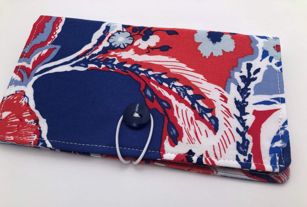 Blue Checkbook Cover, Red Duplicate Check Book Wallet, Checkbook Case - EcoHip Custom Designs