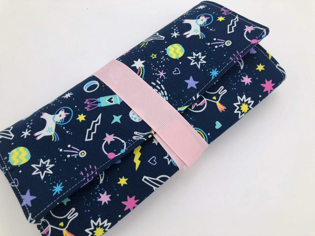 Creative Crayon Wallet, Unicorns, Outer Space Chalk Board Roll Up, Purple Crafts for Toddlers - EcoHip Custom Designs