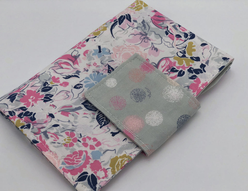 Pink Floral Tampon Bag, Gray Dot Sanitary Pad Pouch, Privacy Wallet Case for Women - EcoHip Custom Designs