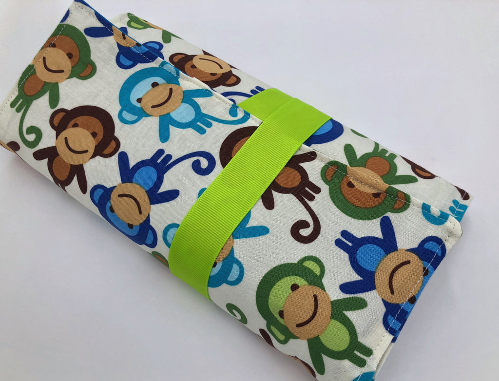 Monkey Creative Crayon Toy, Animal Pencil Case Roll Up, Chalk Board Mat, Stickers - EcoHip Custom Designs