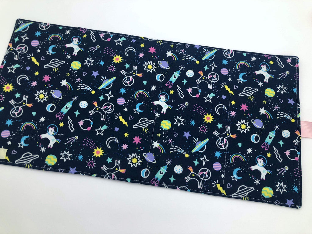 Creative Crayon Wallet, Unicorns, Outer Space Chalk Board Roll Up, Purple Crafts for Toddlers - EcoHip Custom Designs