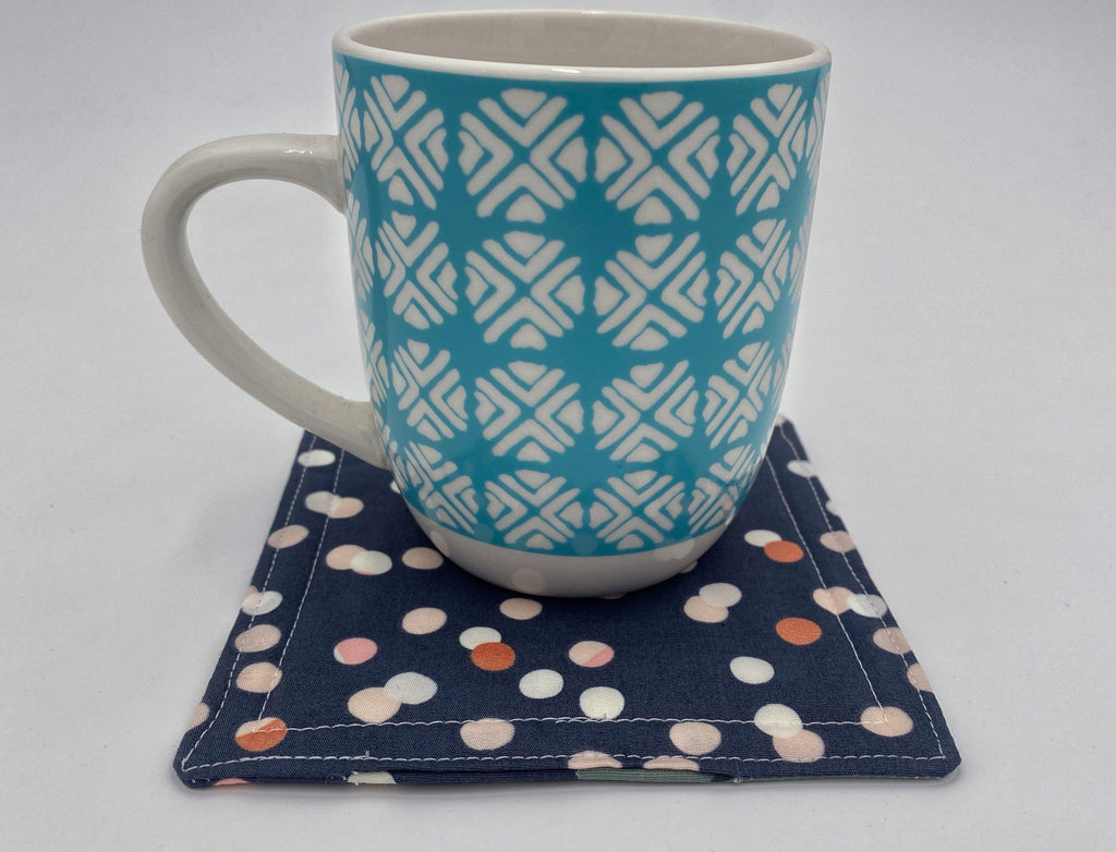 Fabric Coaster, Set of 4 Kitchen Coasters, Drink Coasters, Coffee Mug Rug, Hot Tea Cup Coaster - Everlasting Blooms