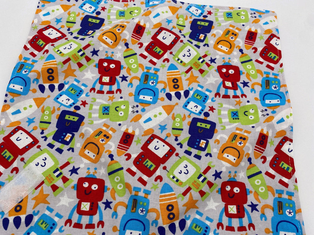 Reusable Sandwich Bag, Sandwich Wrap, Reusable Sandwich Mat, Sandwich Holder - Robots Gray