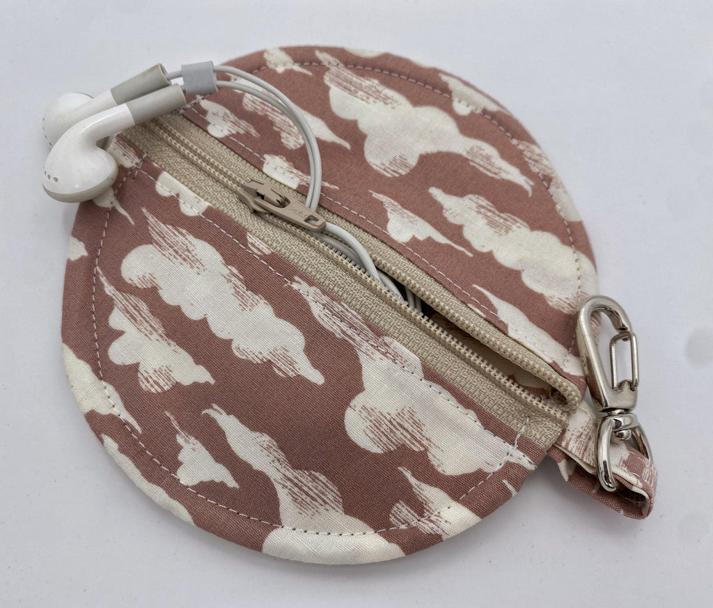 Ear Bud Pouch, Lens Cap Holder, Pacifier Pouch, Earbud Pouch, Earbud Case, Ear Bud Case, Paci Pod, Ear Pod Holder - Clouds Cream