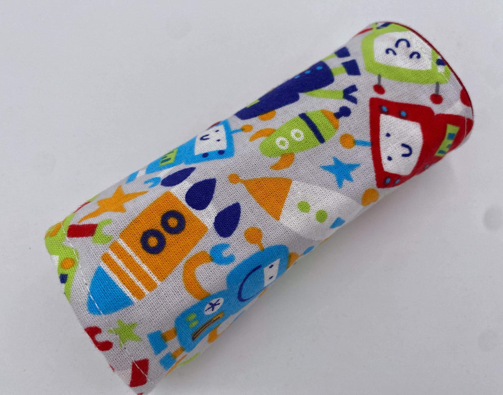 Trains Crayon Roll, Crayon Caddy, Toddler Birthday Party, Boy&#39;s Crayon Case, Robots, Gray