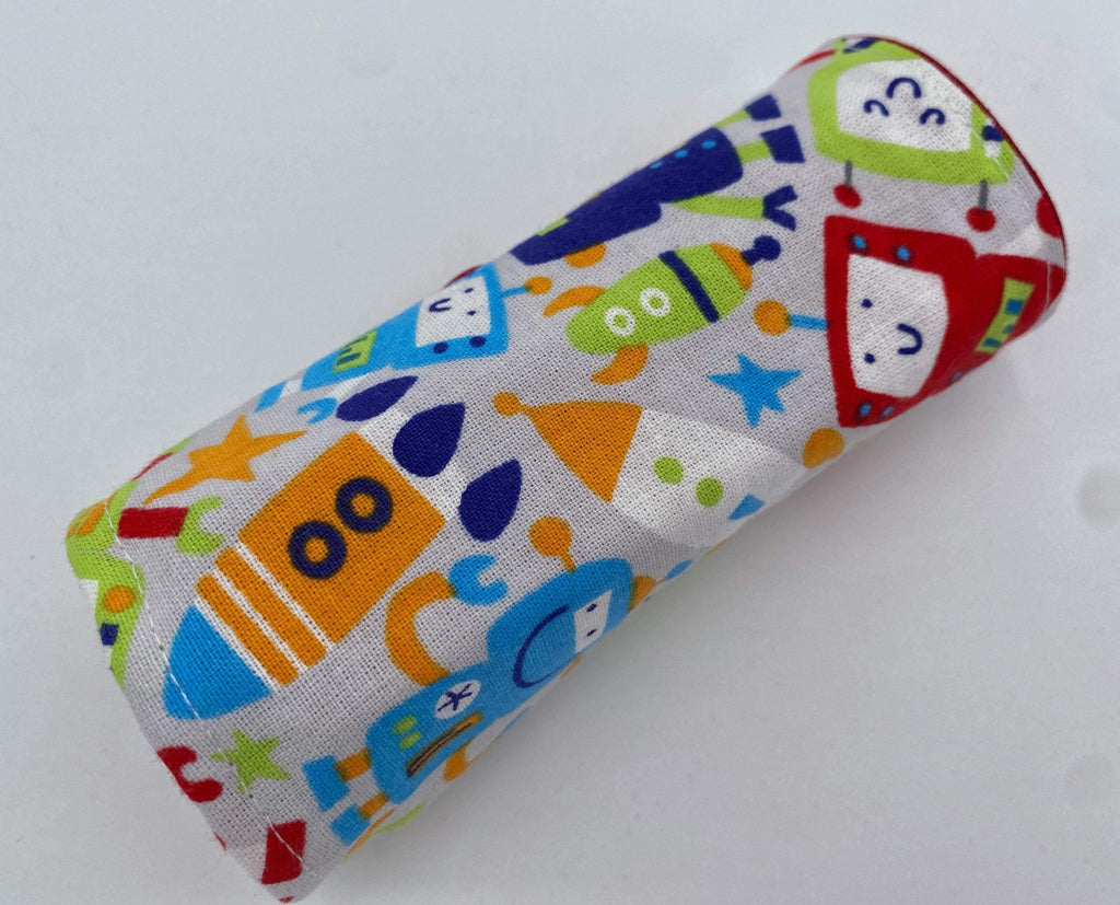 Trains Crayon Roll, Crayon Caddy, Toddler Birthday Party, Boy&#39;s Crayon Case, Robots, Gray